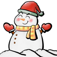 pupazzo di neve con cappello e sciarpa png