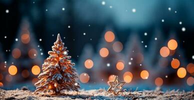 nuevo año fiesta concepto. grande Navidad árbol decorado con pelotas y guirnalda - ai generado imagen foto