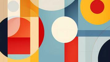 Various shapes and colors in a pattern, rounded forms, colorful shapes and curves, geometric balance, poster art photo