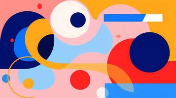 Various shapes and colors in a pattern, rounded forms, colorful shapes and curves, geometric balance, poster art photo