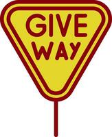 Give Way Vector Icon Design