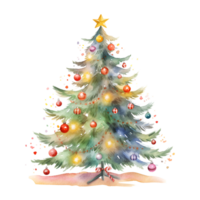 Natale albero acquerello clipart ai generato png