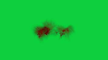 sangre salpicar efecto cubrir animación en verde pantalla antecedentes video