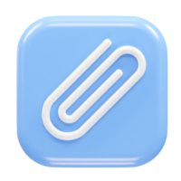 Paper clip icon 3d illustration render png