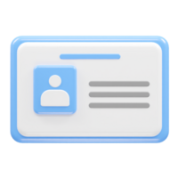 Id card icon 3d rendering element png