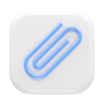 Paper clip icon 3d illustration render png