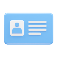 Id card icon 3d rendering element png