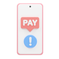 Pay icon 3d rendering illustration png