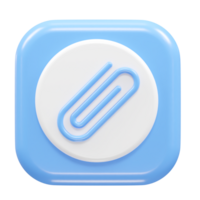 Paper clip icon 3d illustration render png