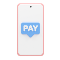 Pay icon 3d rendering illustration png