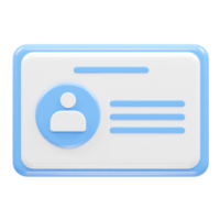 Id card icon 3d rendering element png