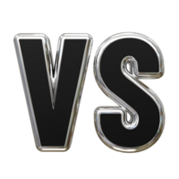 Vs text 3d rendering illustration element png