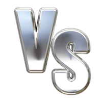 Vs text 3d rendering illustration element png