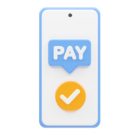 Pay icon 3d rendering illustration png