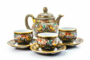 té fiesta conjunto oriental vaso. generar ai foto