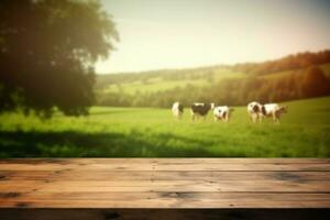 vacío de madera vacas generar ai foto