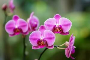 orquídea rosado flor naturaleza. generar ai foto