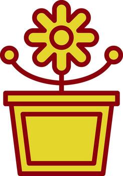 Flower Pot Vector Icon Design