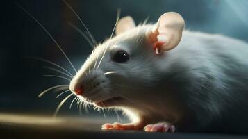 White Rat in laboratory AI Generated photo