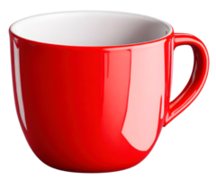 Red Coffee cup mockup isolated on transparent background. Ai generative png