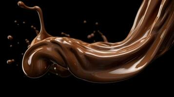 Chocolate cascade, Velvety sauce flowing gracefully from a front view. AI Generated photo