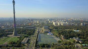 Antenne Moskau Aussicht mit Ostankino Turm, Russland video