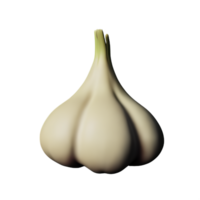 garlic 3d rendering icon illustration png