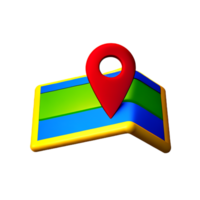 map 3d rendering icon illustration png