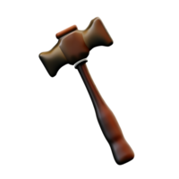 hammer 3d rendering icon illustration png