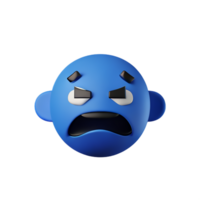 stress face 3d rendering icon illustration png