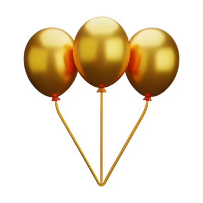 Gold Balloons PNGs for Free Download