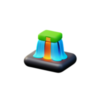 waterfall 3d rendering icon illustration png