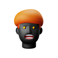 stress face 3d rendering icon illustration png