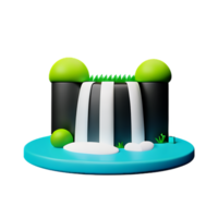 cascada 3d representación icono ilustración png