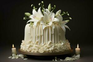 Rich Asphodel cake ivory. Generate Ai photo