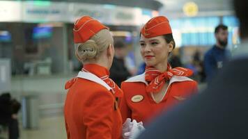 Aeroflot flight attendants, Russia video