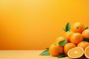 Orange fruit banner. Generate Ai photo