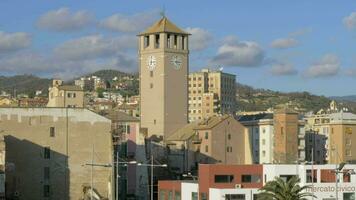 Savona view with Torre del Brandale, Italy video