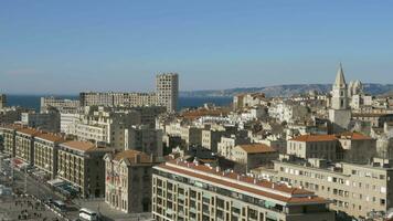 Marseille scene with sea in background, France video