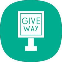 Give Way Vector Icon Design