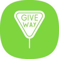 Give Way Vector Icon Design