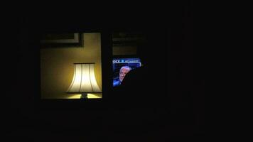 Watching TV at night video