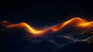 An impressive 3D rendering that features a dynamic wave abstract background. Network and big data concept. photo