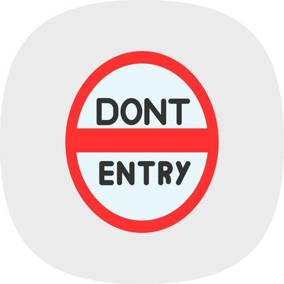 Do Not Enter Vector Icon Design