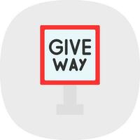 Give Way Vector Icon Design