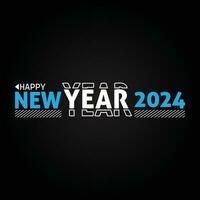 happy new year typography design 2024 vector