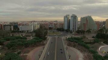 Aerial cityscape of Valencia, Spain video