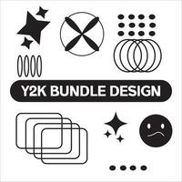 Abstract shape element for street wear and y2k vector