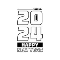 happy new year typography design 2024 vector