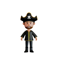 Pirate 3d rendering icon illustration png